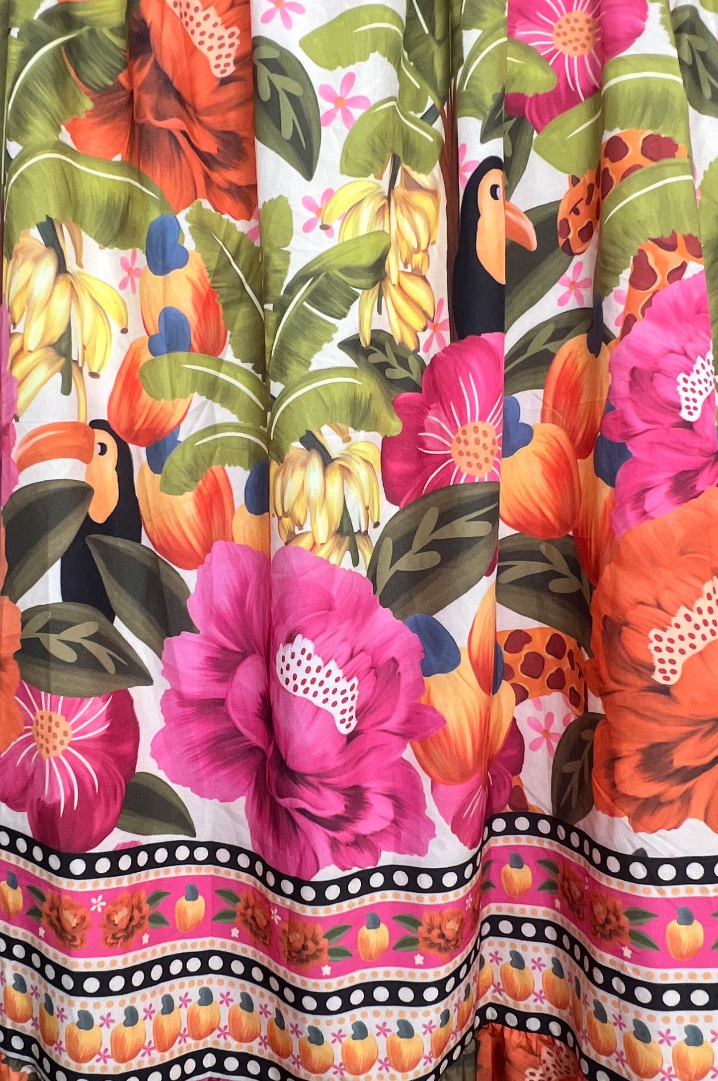 Fauna Pink Toucan Maxi Dress