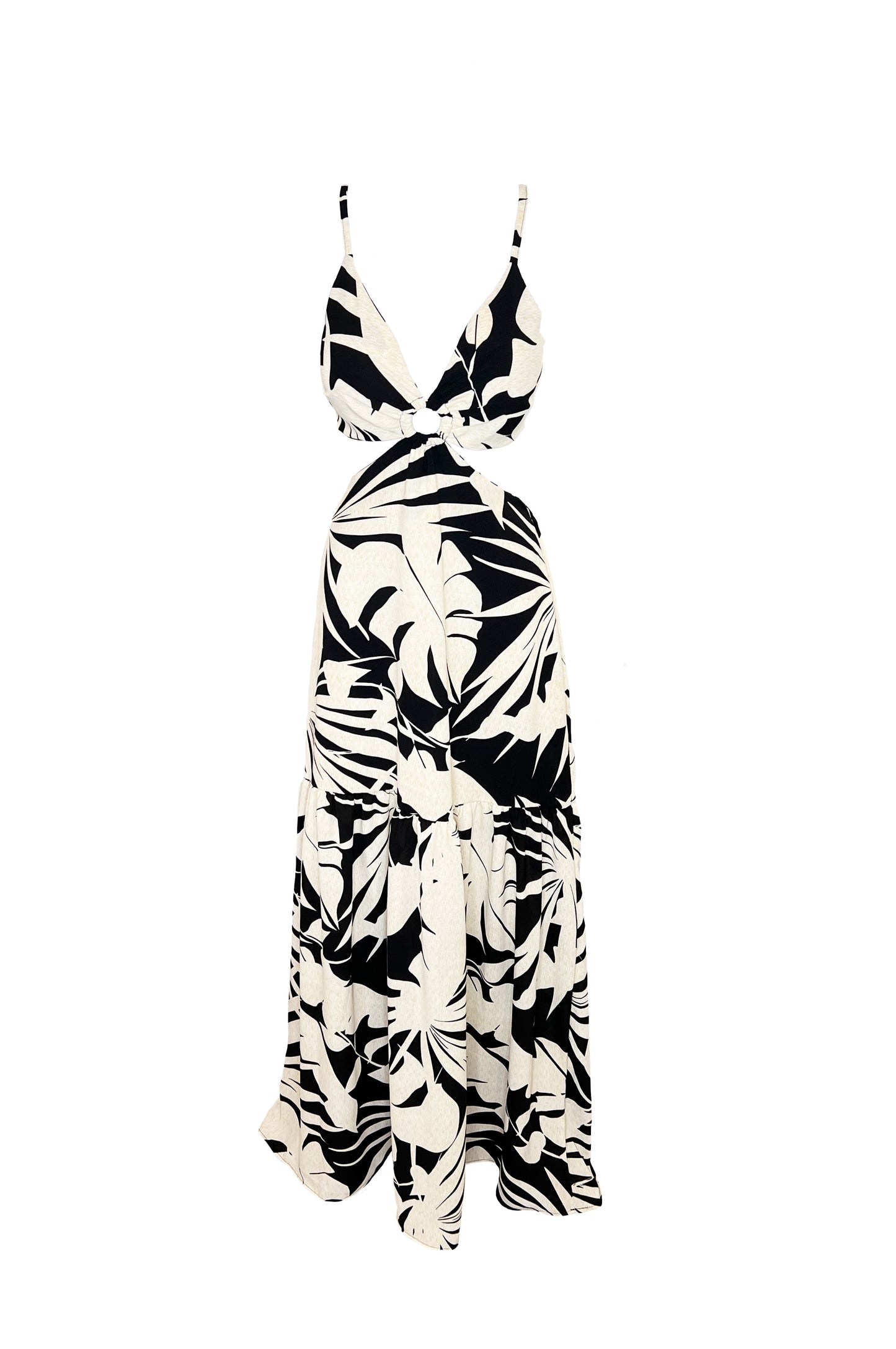 Flora Cut-Out Maxi Dress - Black