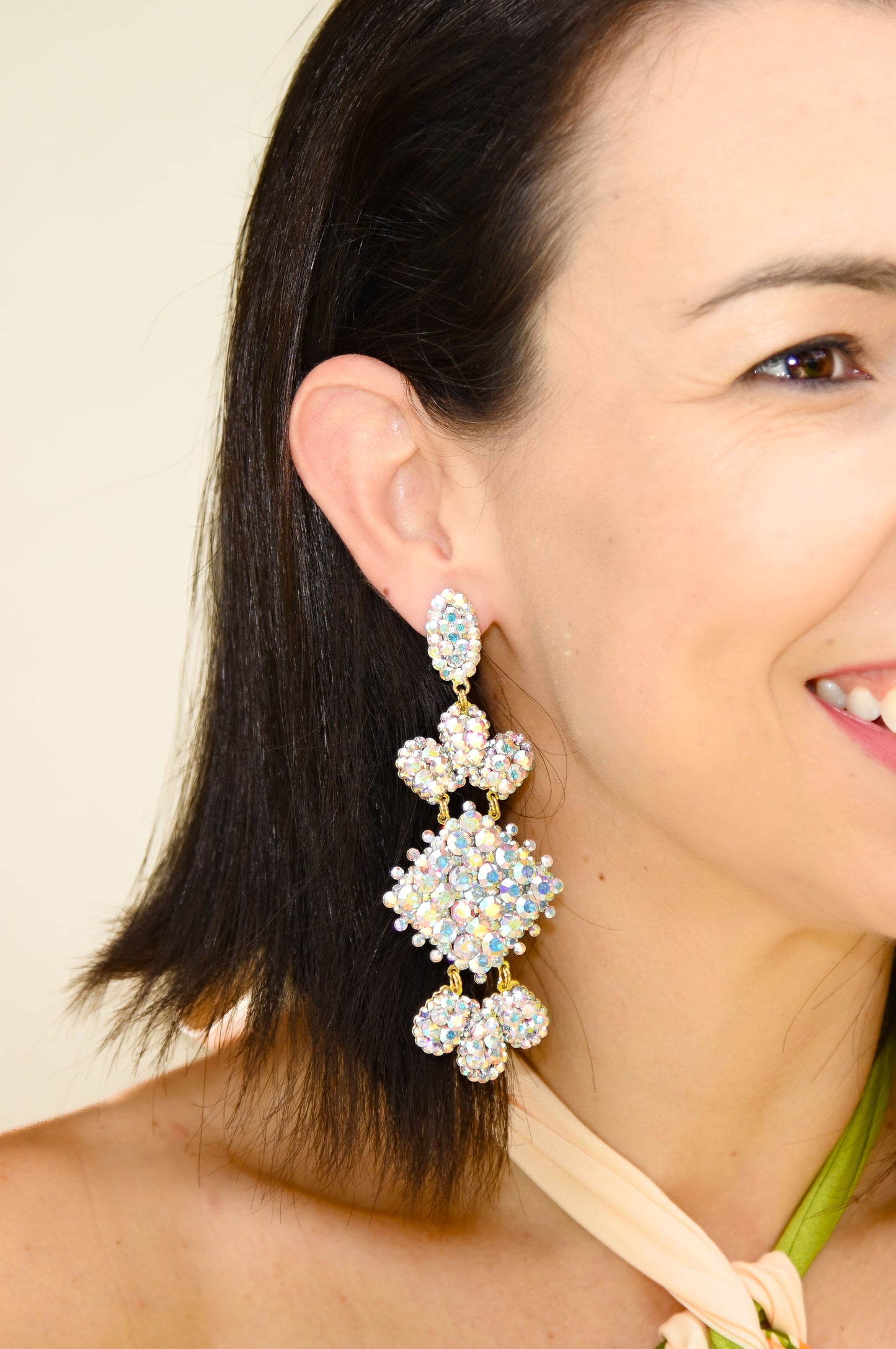 Geo Luxe Crystal Earrings - Iridescent