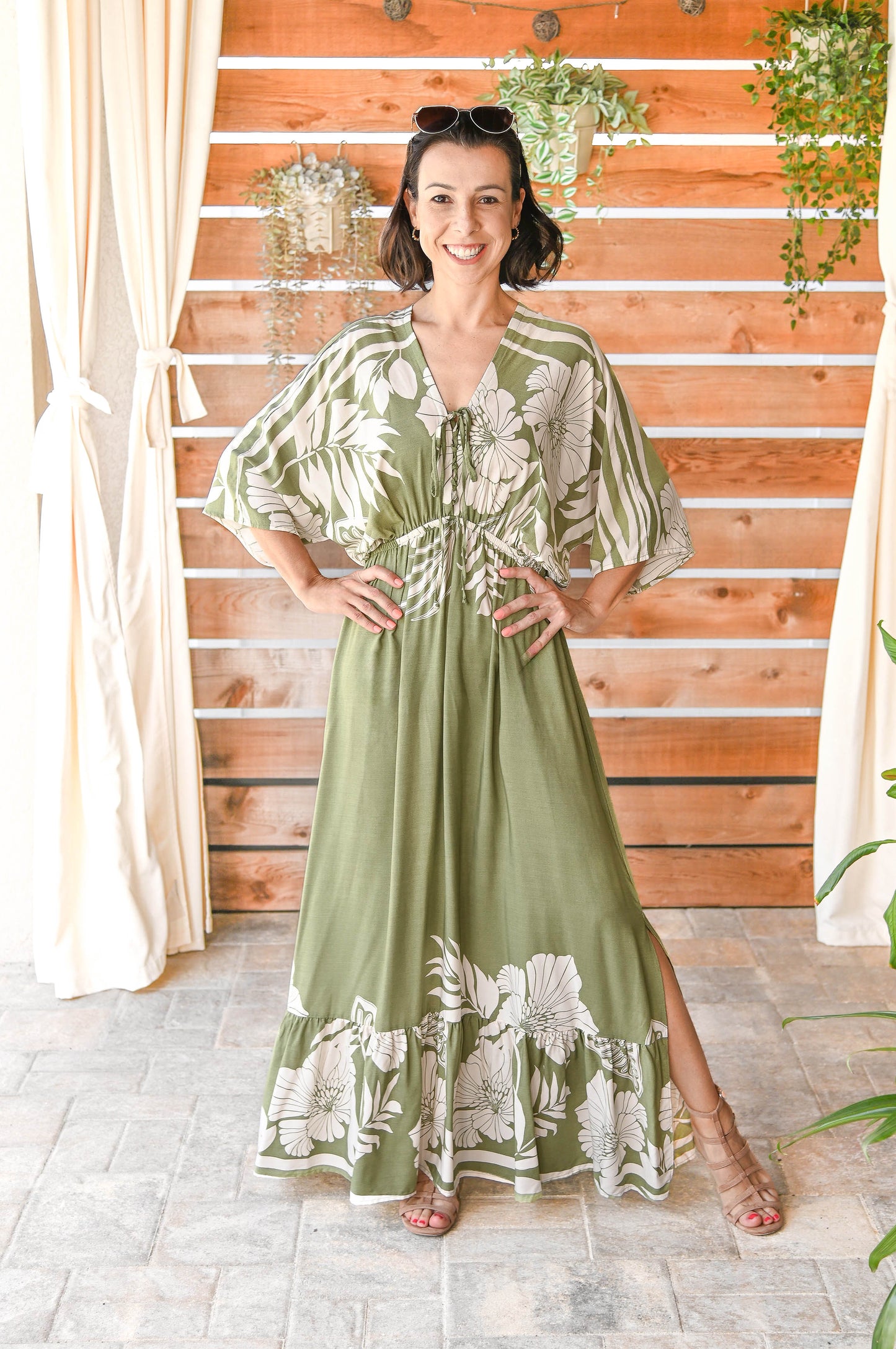 Hawaiian Maxi Dress | Green