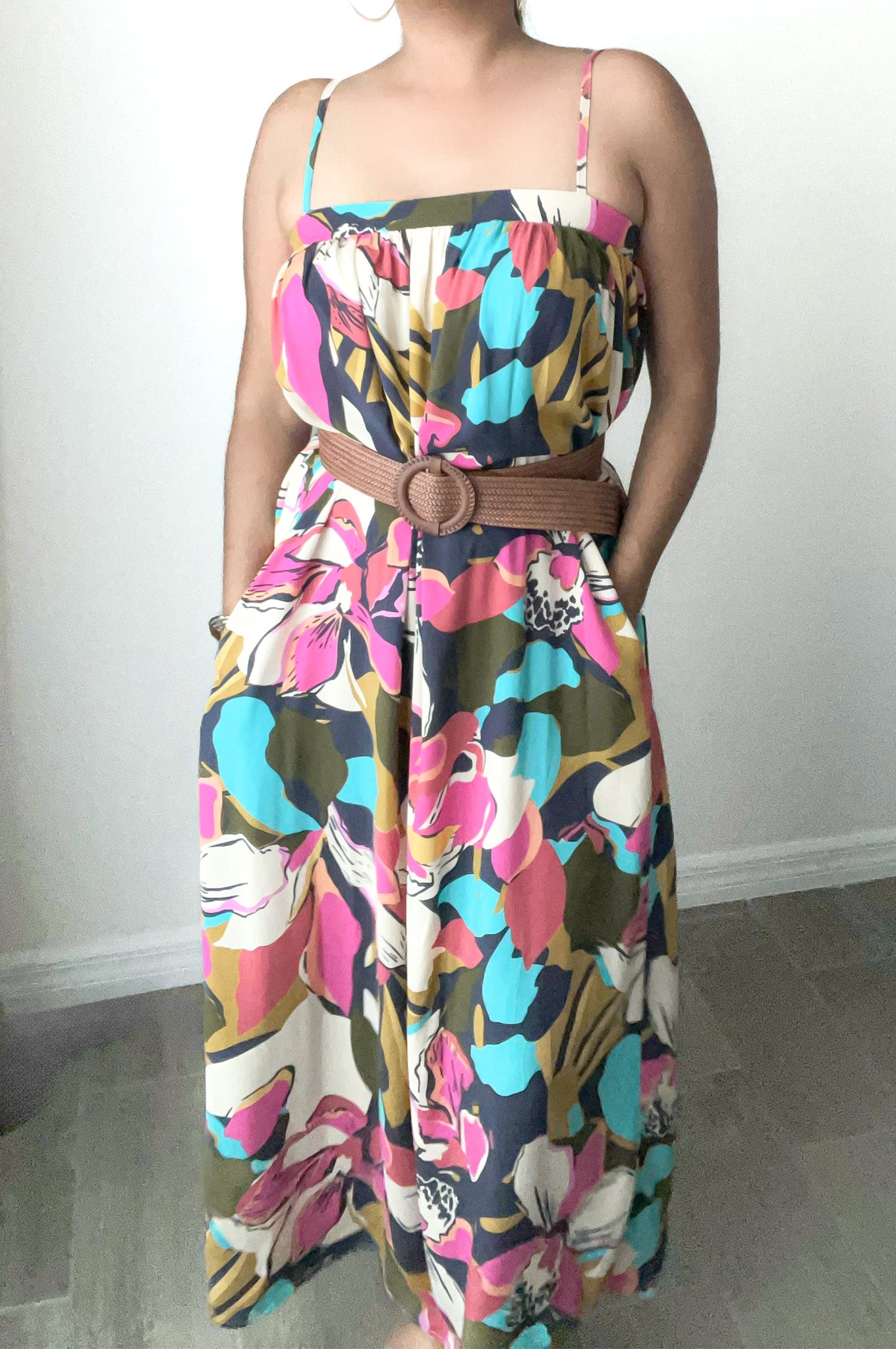 Watercolor Flowy Midi Dress