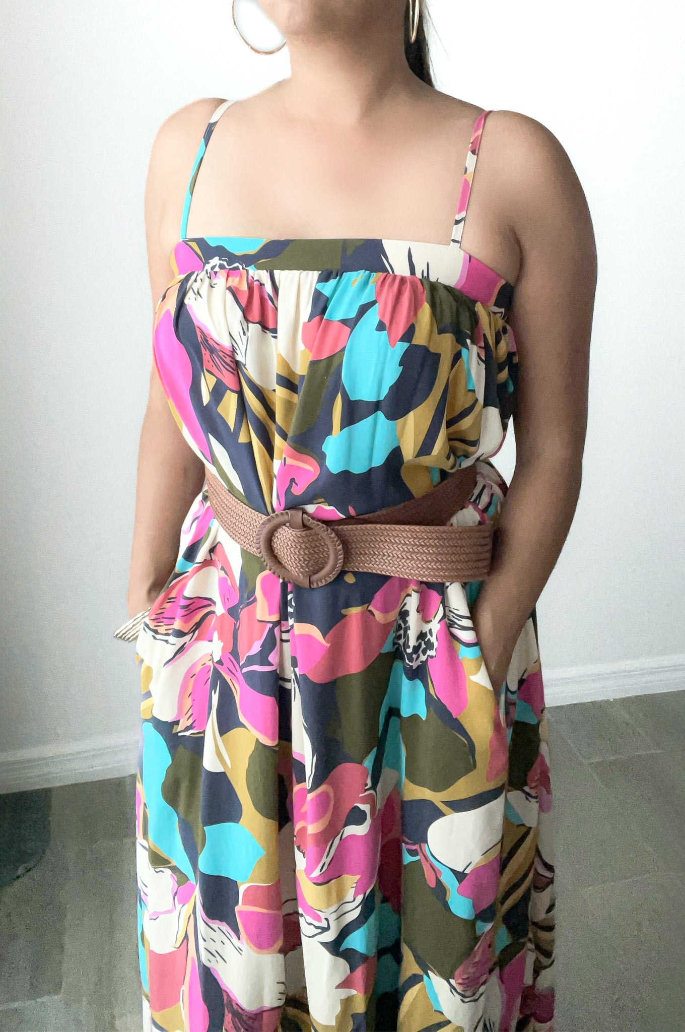 Watercolor Flowy Midi Dress