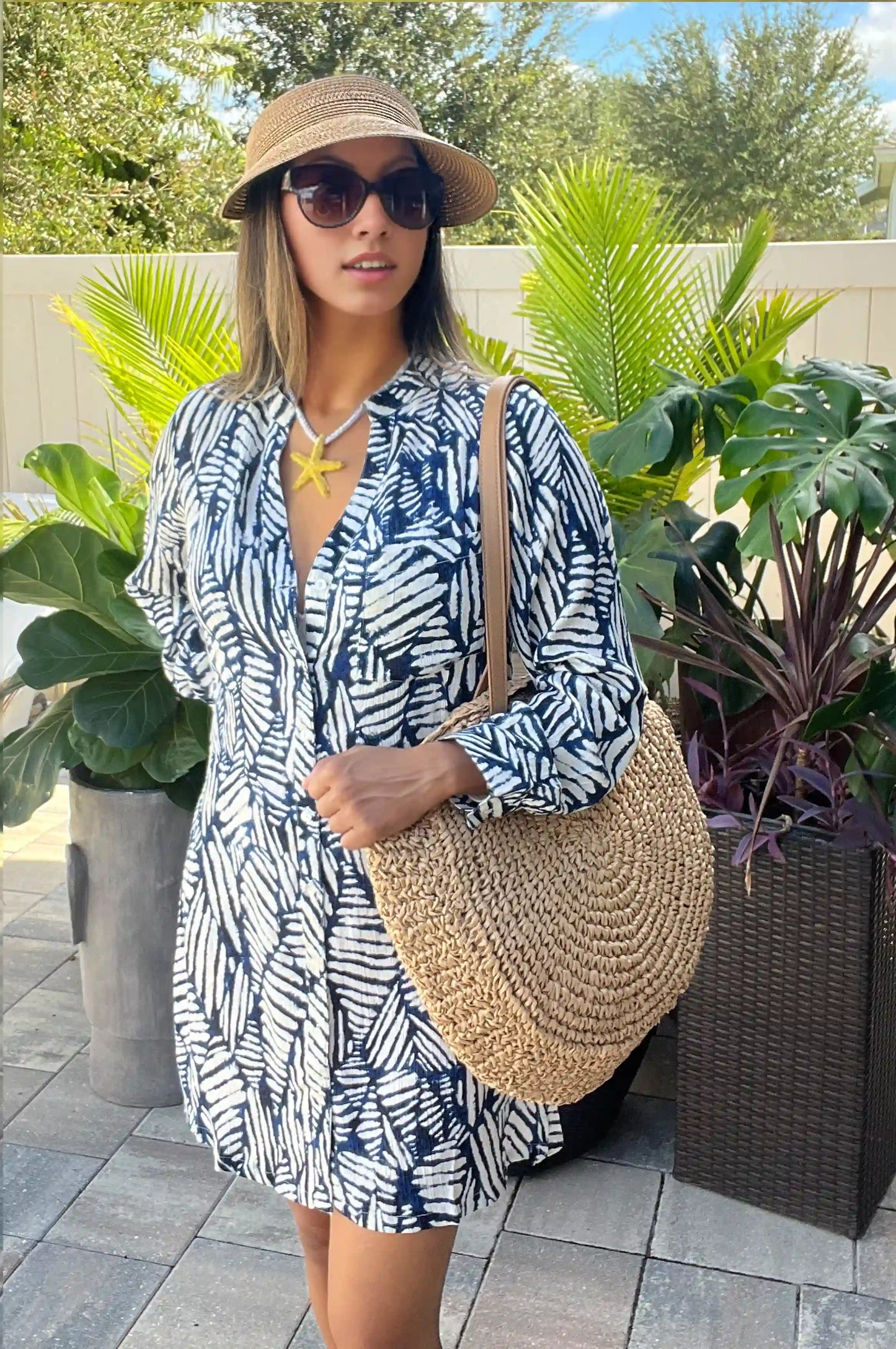 Indigo Tunic Dress Cover-Up