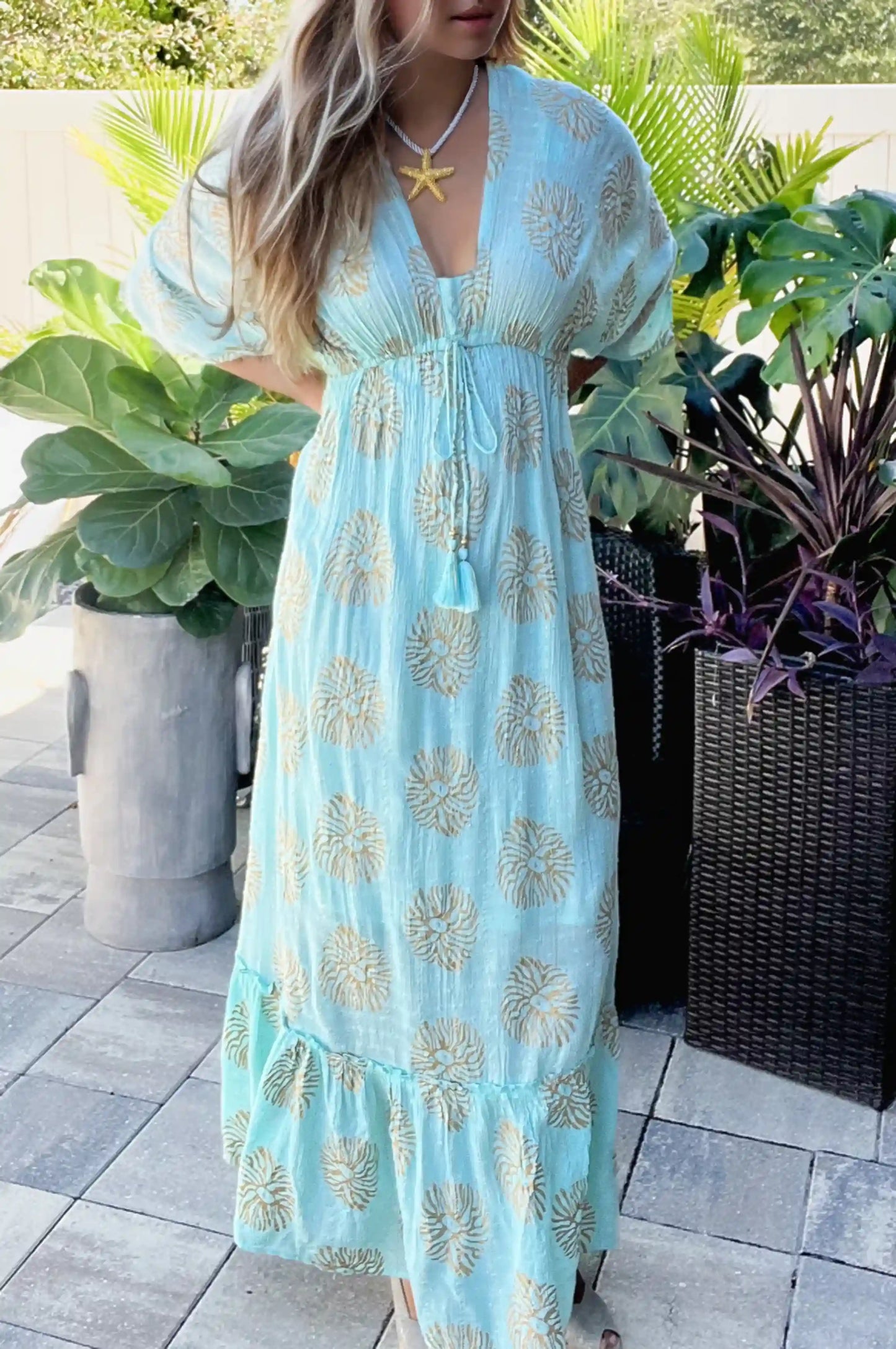 Indy Blue Sea Bohemian Dress