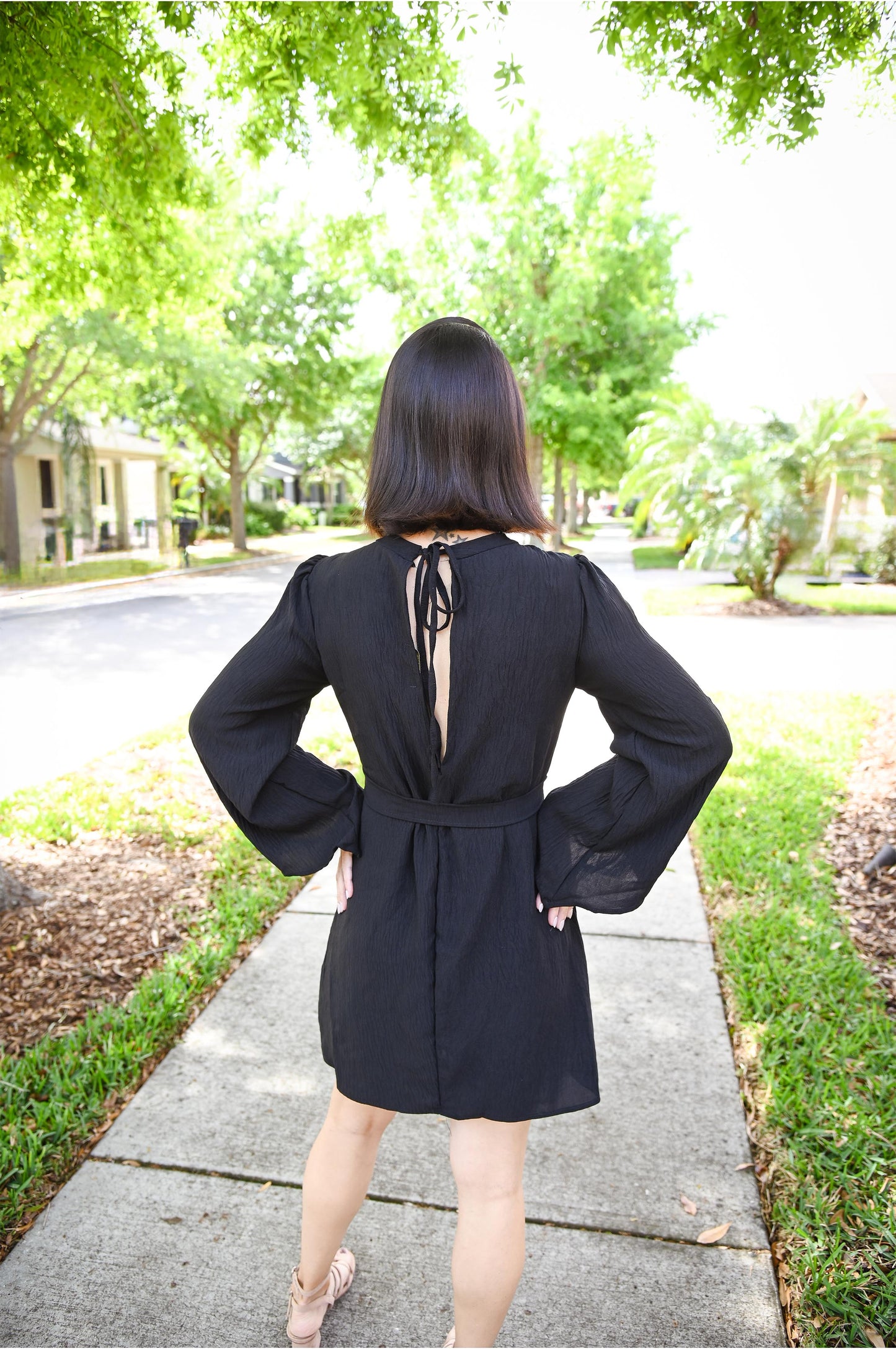 Isla Long Sleeved Romper | Black