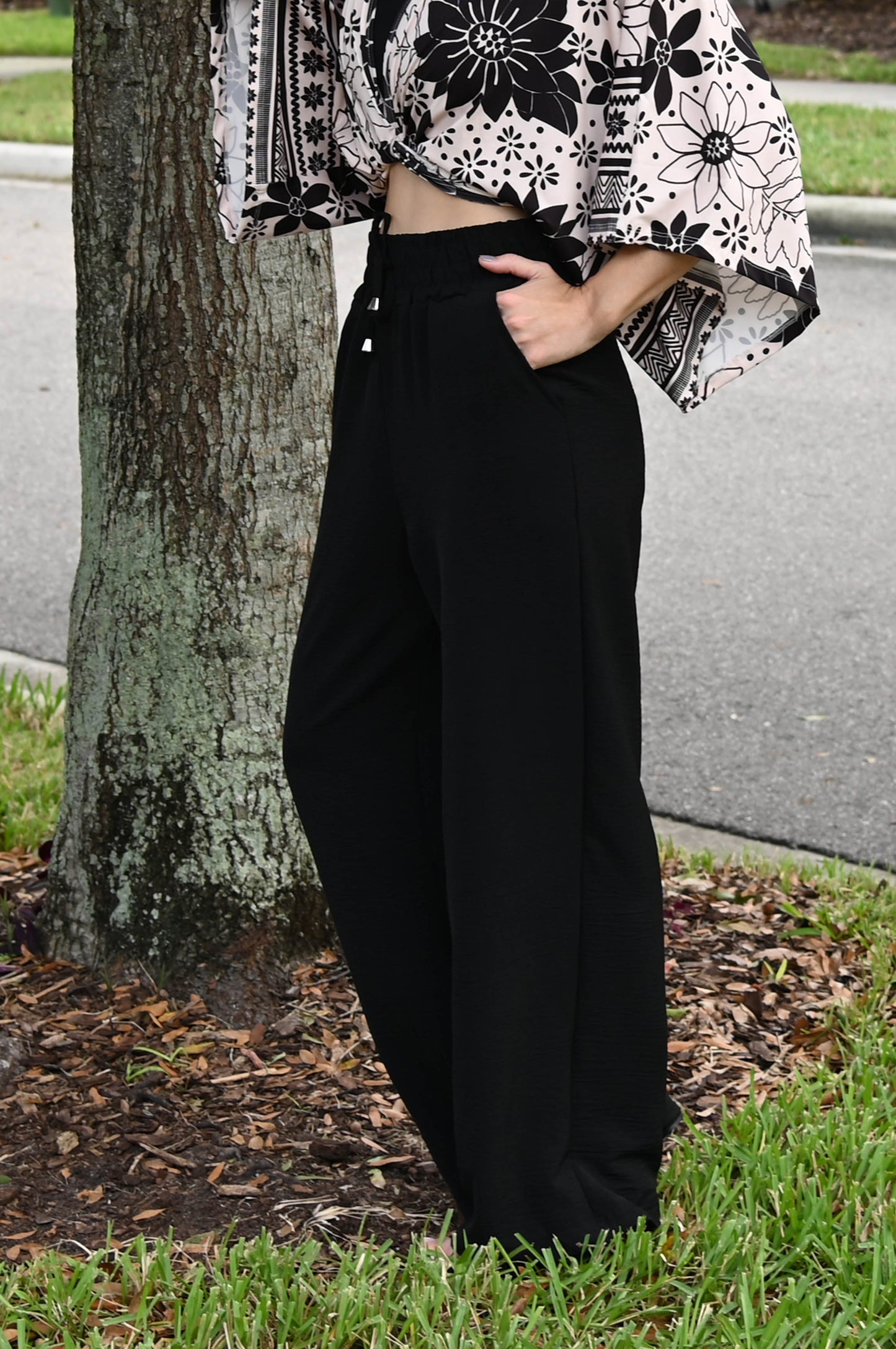 Paradise Wide-Leg Pants - Black