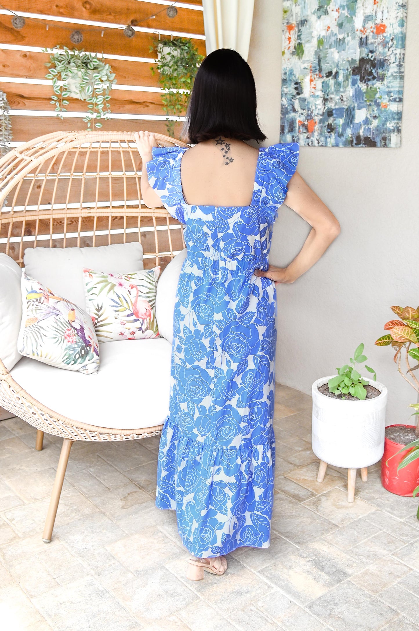 Roses Everywhere Ruffle Maxi Dress