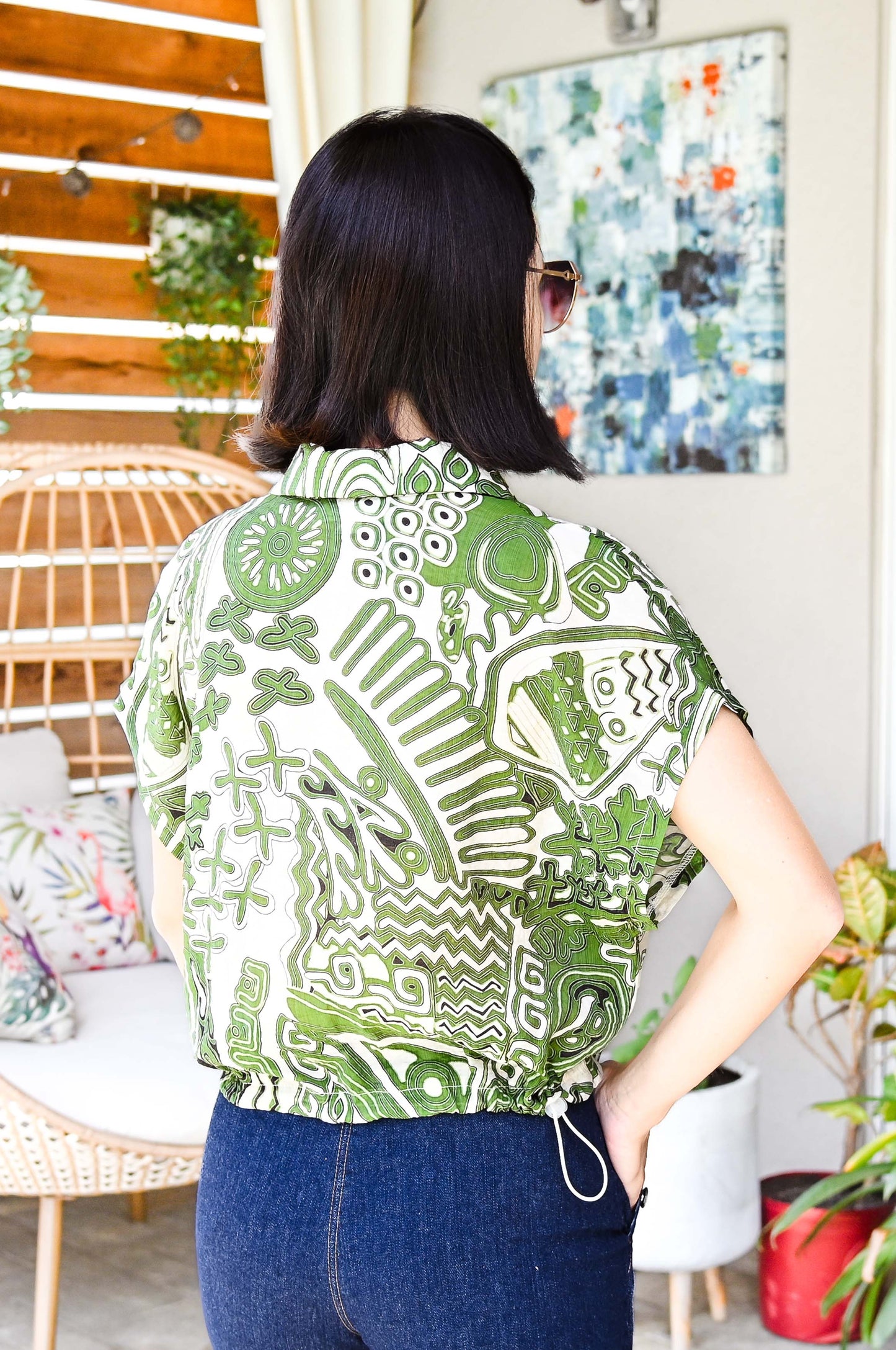 Safari Top | Olive & Cream