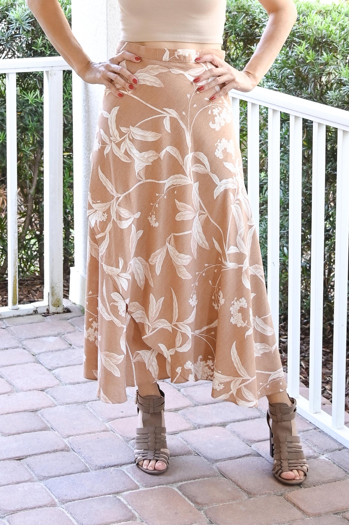 Sepia Midi Wrap Skirt