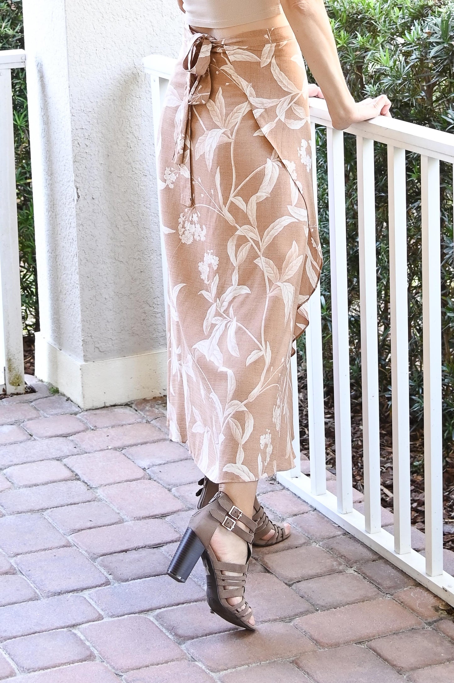 Sepia Midi Wrap Skirt