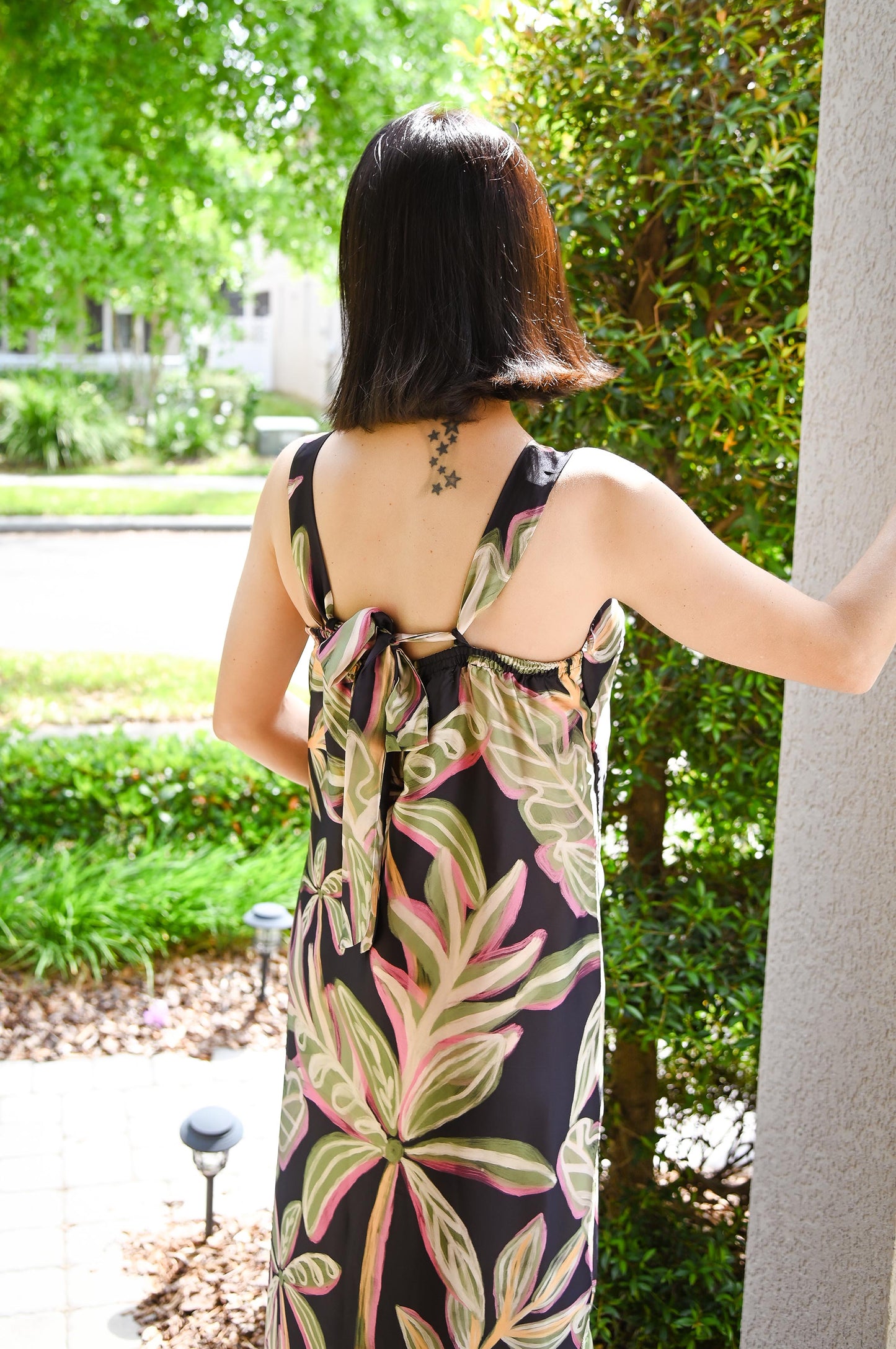 Tropical Night Sky Long Dress