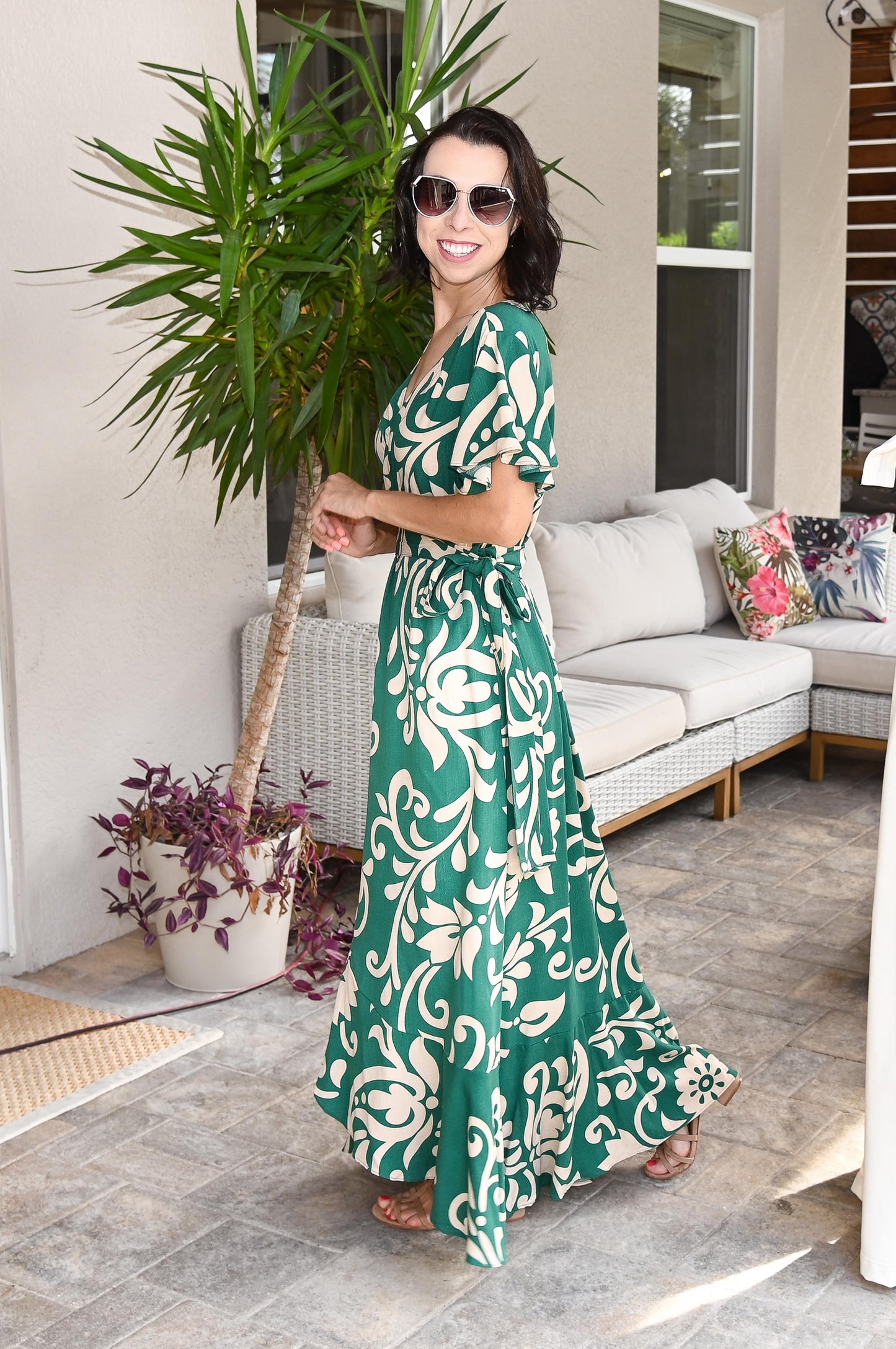 Wrap Maxi Dress | Forest Green