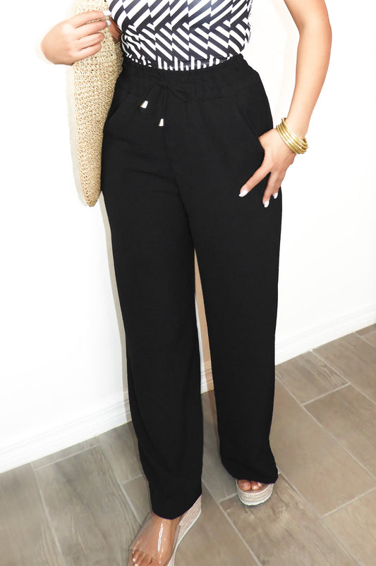 Paradise Wide-Leg Pants - Black