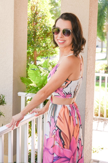 April Wide-Leg Floral Jumpsuit