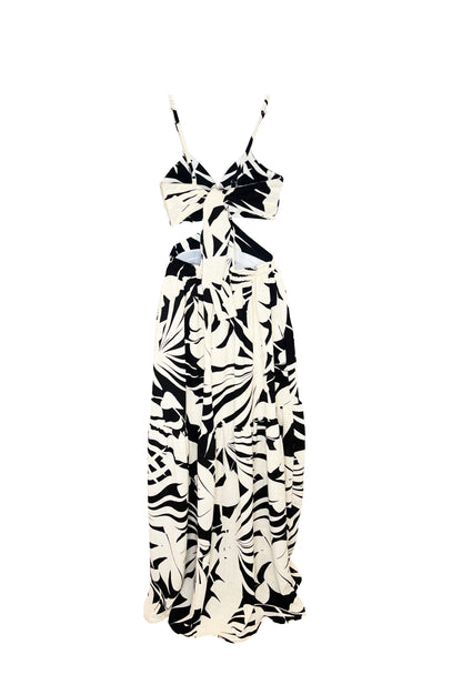 Flora Cut-Out Maxi Dress - Black