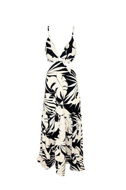 Flora Cut-Out Maxi Dress - Black
