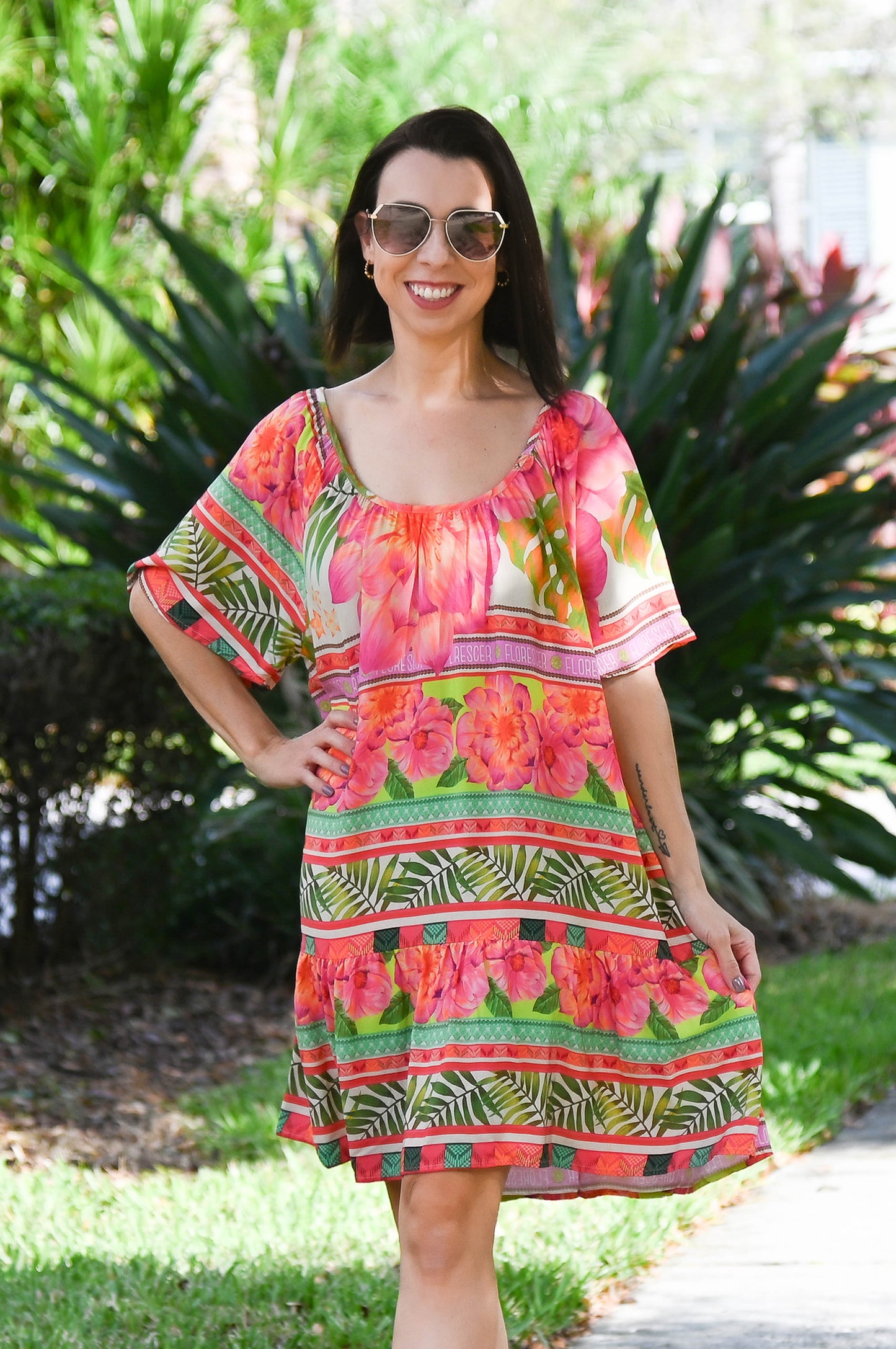 Floral Loose Waist Dress