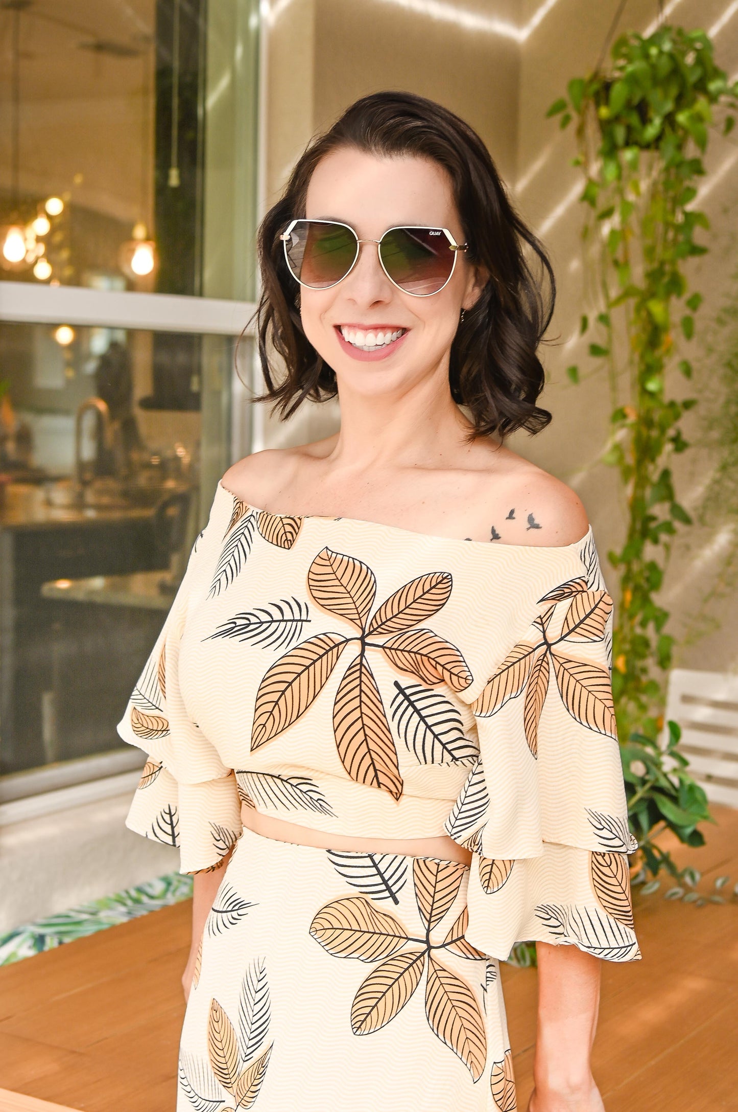 Golden Tropical 2-Piece Maxi Skirt Set | Outfit Sets