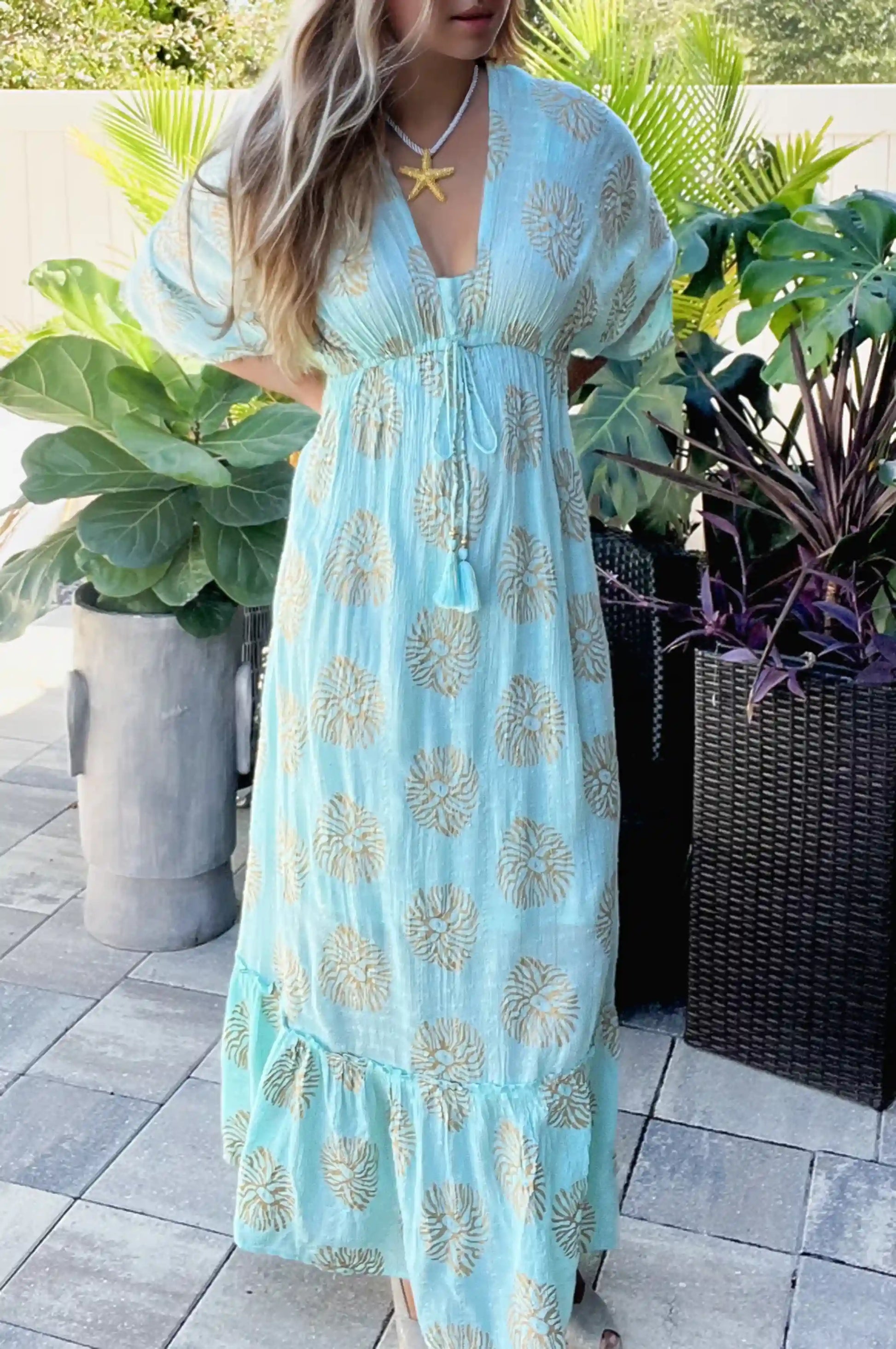 Indy Blue Sea Bohemian Dress
