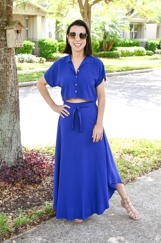 Palette Crop Top & Skirt 2-Piece Set | Blue | Outfit Sets