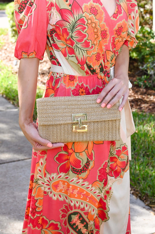 Straw Clutch Wallet