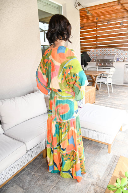 Tropical Floral Skirt & Top 2-Piece Matching Set