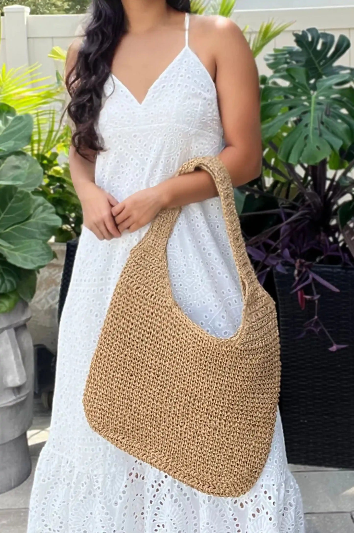 Tropicana Beach Tote Straw Bag