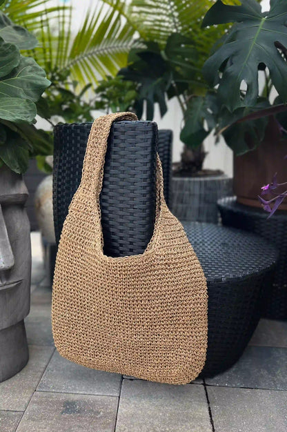 Tropicana Beach Tote Straw Bag