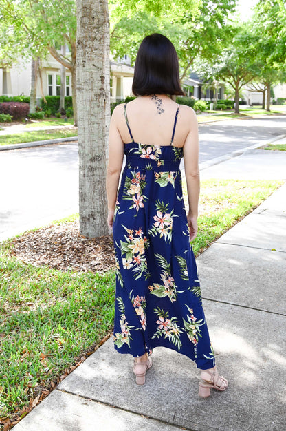 Waikiki Floral Maxi Dress | Navy Blue